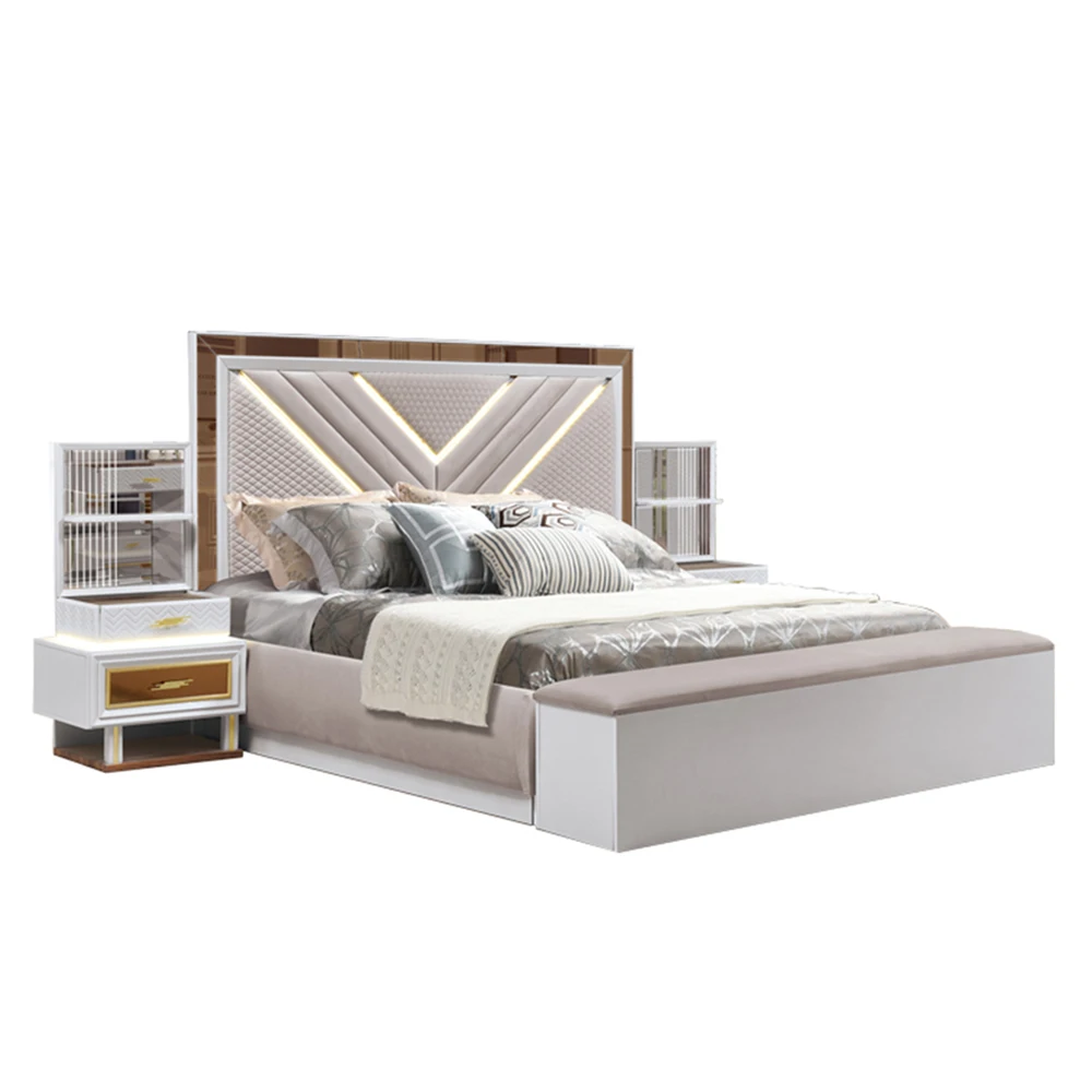 Foshan modern cheap simple design bedroom furniture MDF wooden turkey bedroom set