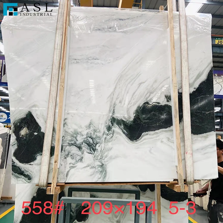 Natural polished exotic sichuan panda white marble big slabs for stone boarder