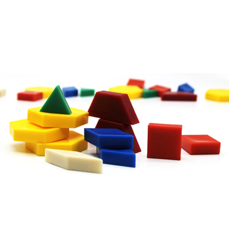 Educational toys 1cm pattern blocks plastic puzzle toy set of 250pcs geometrical shapes