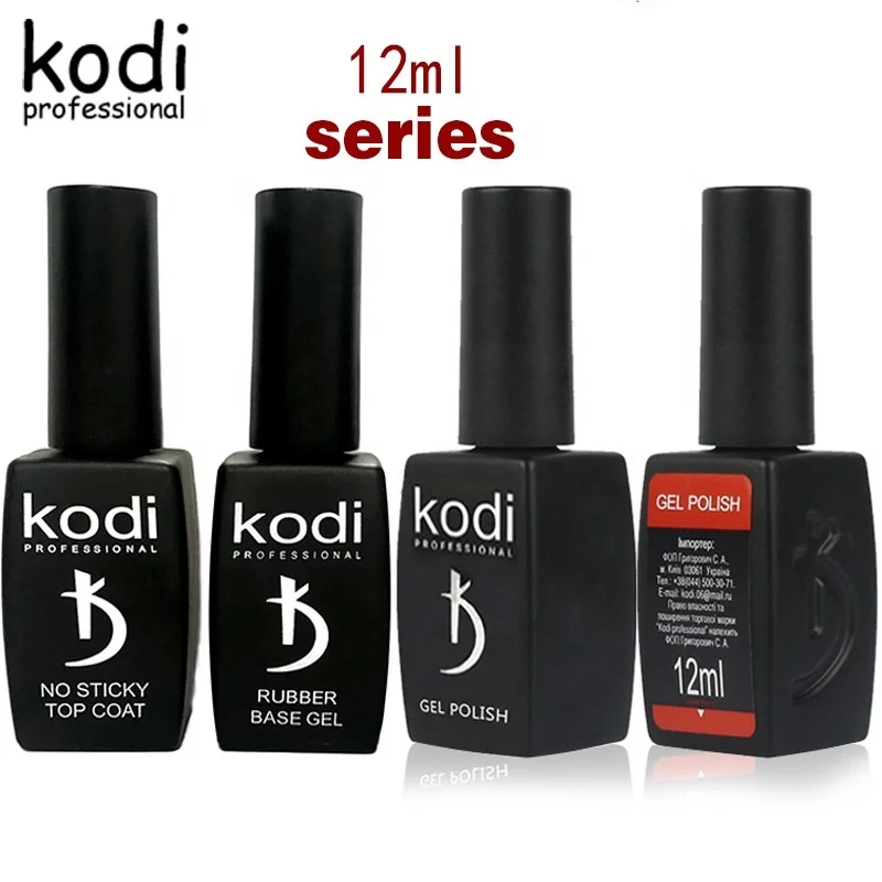 Kodi Rubber Base Gel Rubber Top Gel No Sticky Top Coat Gel Polish