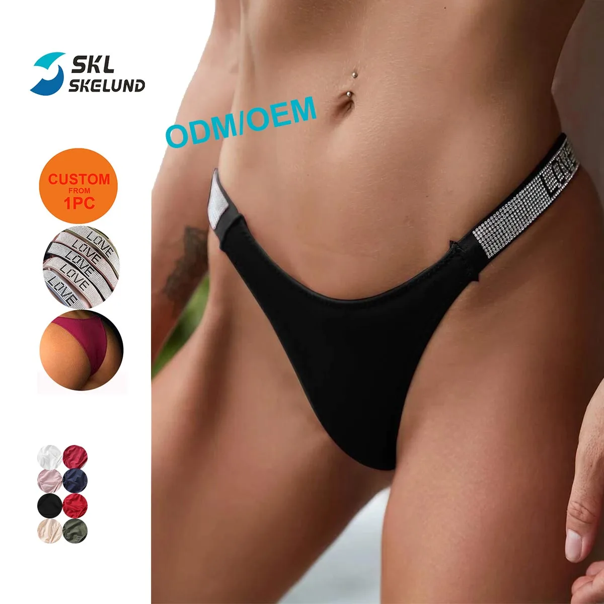 Womens Rhinestone Panties Sexy Thong Underwear Bling Sexi Rhinestone Panties Fashion Strip Tangas G-String Rhinestone Panties