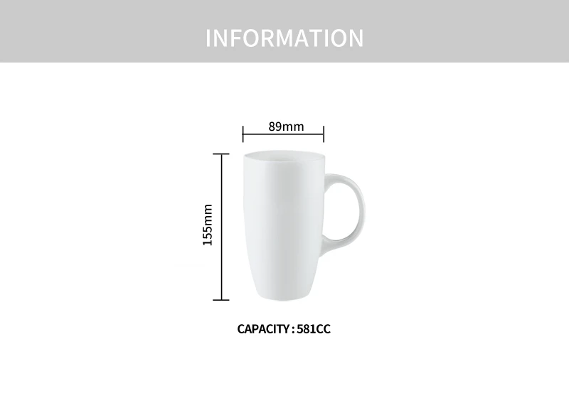Hot Sale wholesale large white nordic customized ceramic coffee Mug for printing