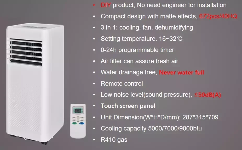 Wholesale 5000 9000 12000 Btu Floor Standing Mini Portable Ac 7000btu Air Conditioners