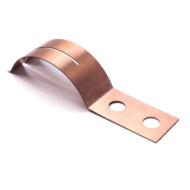 Custom copper battery contact leaf spring plate