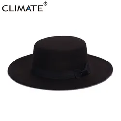 CLIMATE Women Cowboy Jazz Ladies Jazz Fashion Fedora Hats for Woman Man Fedoras Cap Polyester Woolen Cap Hat Cowboy Fedora
