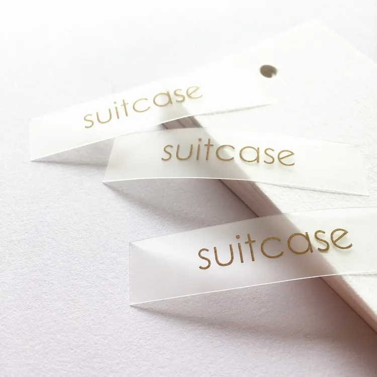 Heat Transfer Gold Stamping Tpu Care Label Custom Logo Printed Low MOQ Translucent Tpu Clothing Label