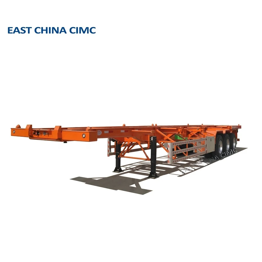 40ft 53ft CIMC Extendable Container Chassis With 3 Axles Factory Price Skeleton Trailer