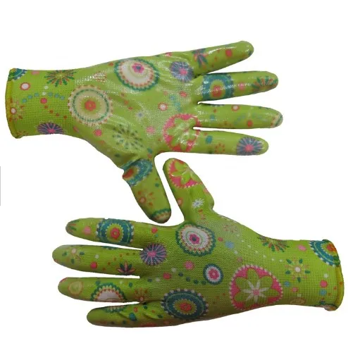 Wholesale Nylon Liner Nitrile Impregnated dipped garden work hand gloves