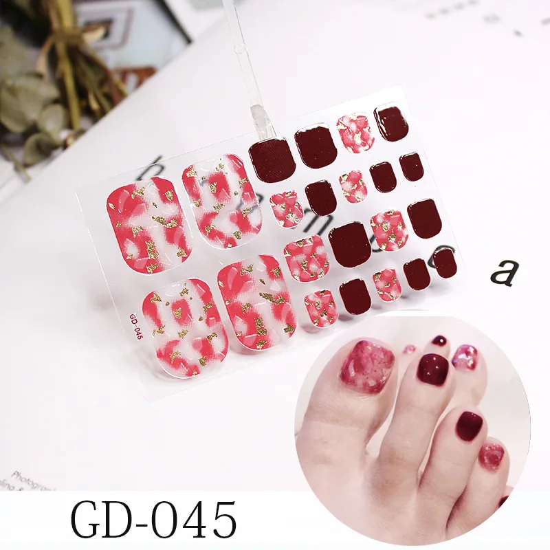 2019 Nail Art Sticker Fashion custom design full cover waterproof non-toxic foot nail sticker decal for decoration