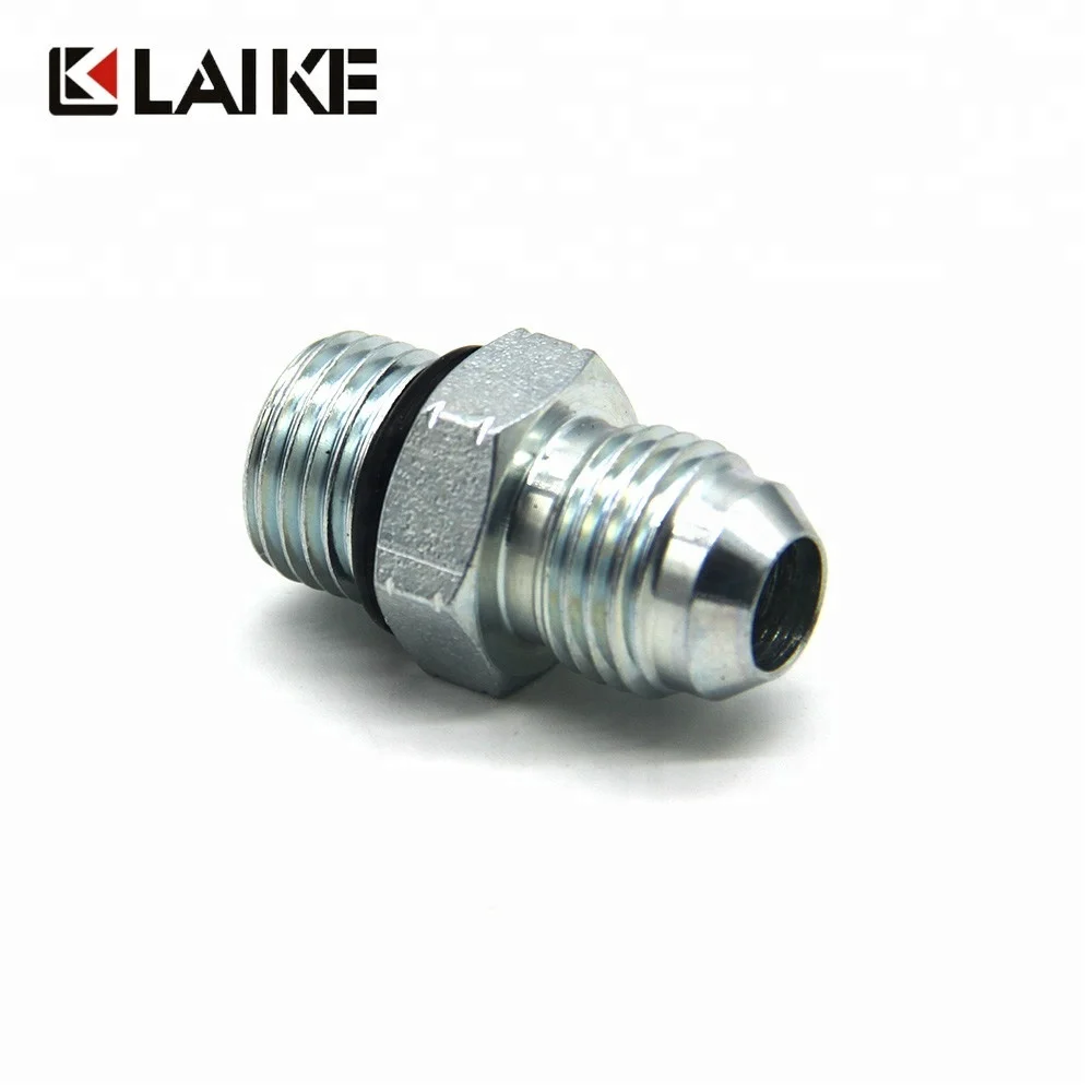 6400-06-06 3/8 JIC Male x 3/8 SAE/ORB Male Carbon Stainless Steel Hydraulic Adapter Fitting