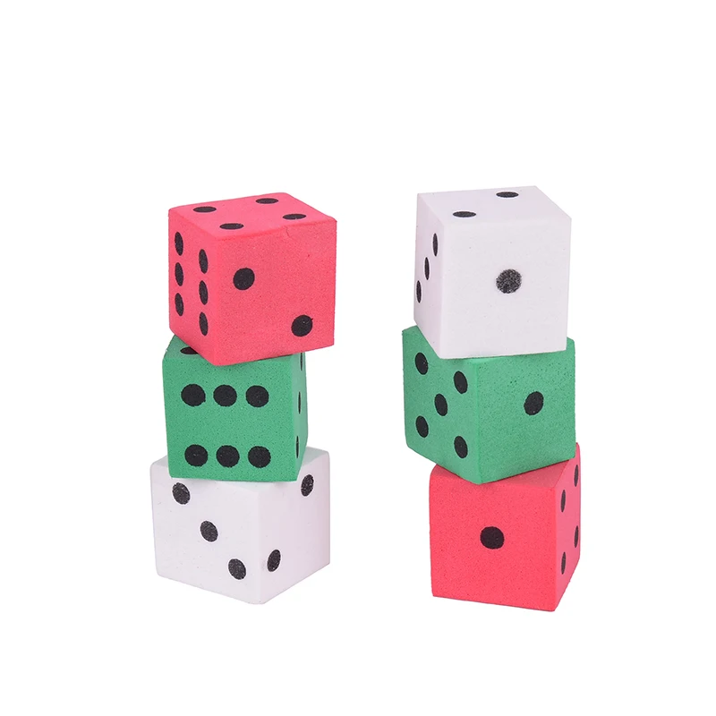 6 PCS High Quality Math Toys Factory Supply EVA FORM Dice  Foam Sponge Blocks Also as Educational Equipment