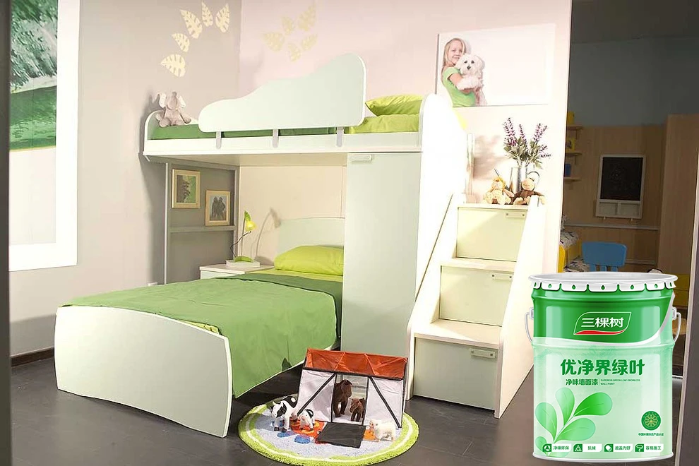 3trees Interior Emulsion Paint Superior Home Green Leave Odorless Wall Paint