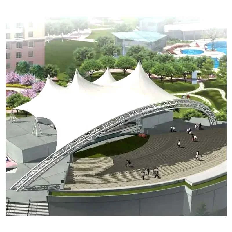 Prefab steel stadium shade tensile fabric membrane structure