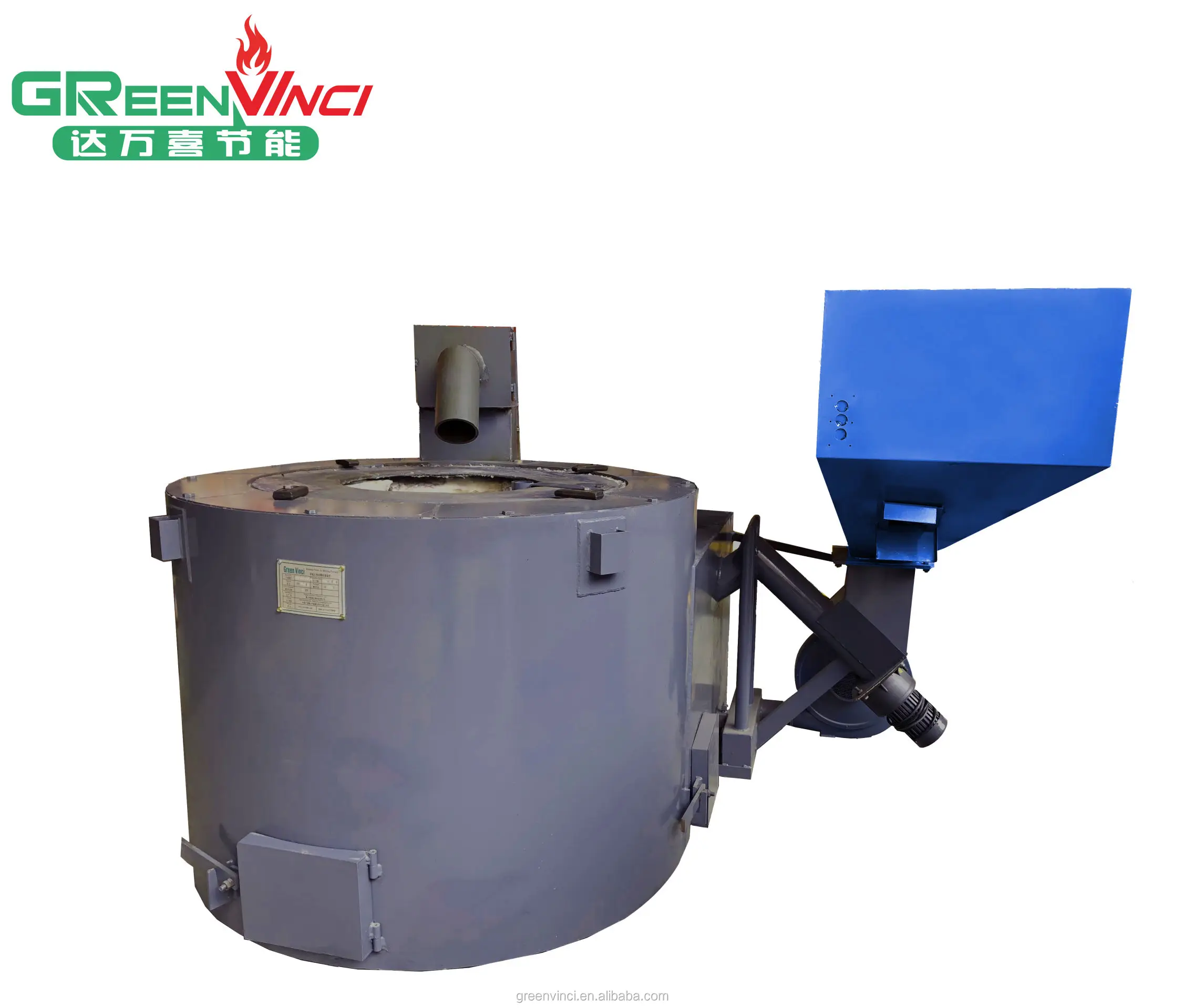 Customized Biomass Pellet Fired Aluminum Melting Furnace Aluminum Melting Cum Holding Furnace