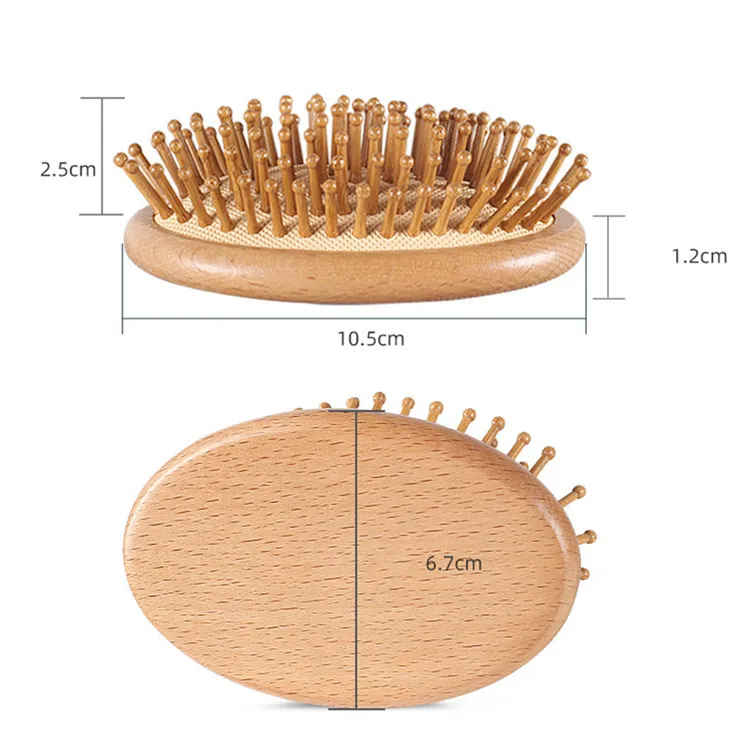 Bamboo Airbag Hair Comb Massage Combs Carbonized Solid Wood Cushion Anti-Static Hair Brushes Head
