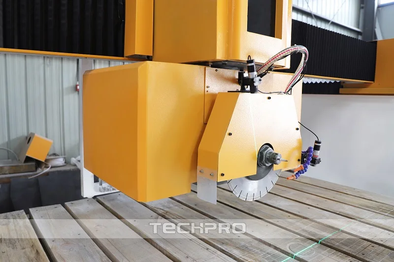 China Cnc Stone Cutting Machine Granite 4+1 Axis Bridge Saw Chamfer Cutting Stone Cutter For Kitchen Countertop Sink Hole