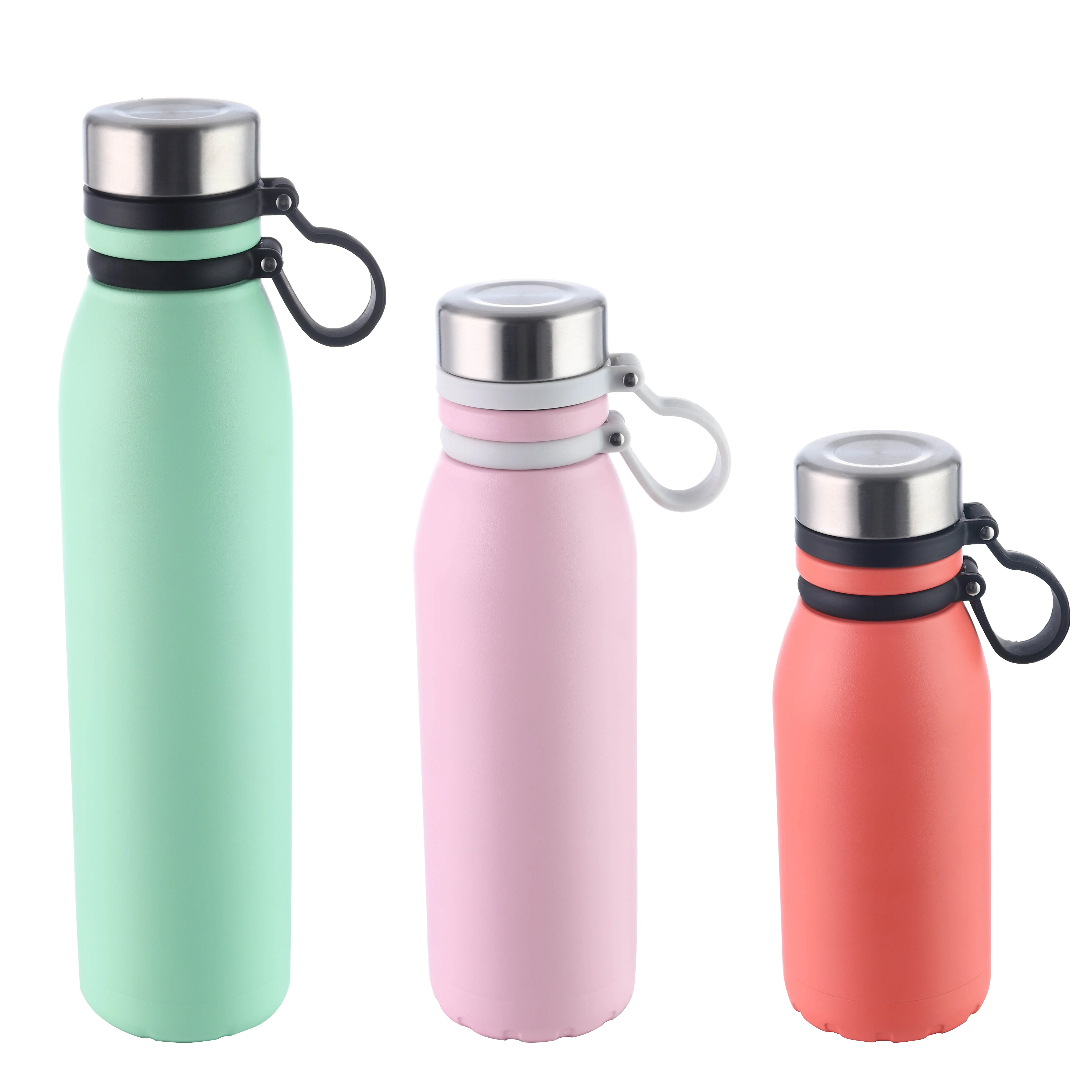 wholesale 350 ml 500 ml 750 ml stainless steel sport water bottle with handle double wall vacuum thermo bottle