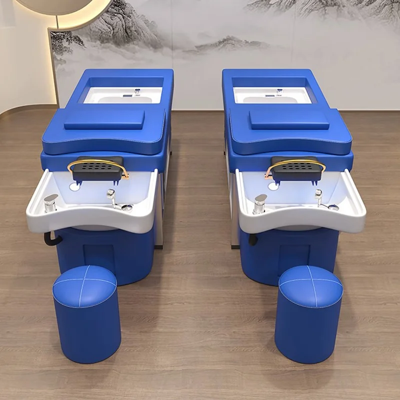 Thai style modern thai spa head water therapy treatment lay down washing salon massage shampoo bowl bed