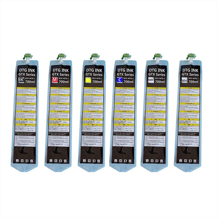 Goosam 5 Colors 700ML Empty DTG Ink Cartridge Bag For Brother GTX GTX Pro Pro B 400 600 425 625 Series Digital Textile Printer
