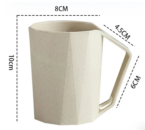 Eco friendly wheat straw water mug unbreakable plastic reusable biodegradable cup with lid for travel