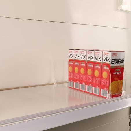 120mm Height plastic cosmetic shelf dividers with two clips and without front stopper