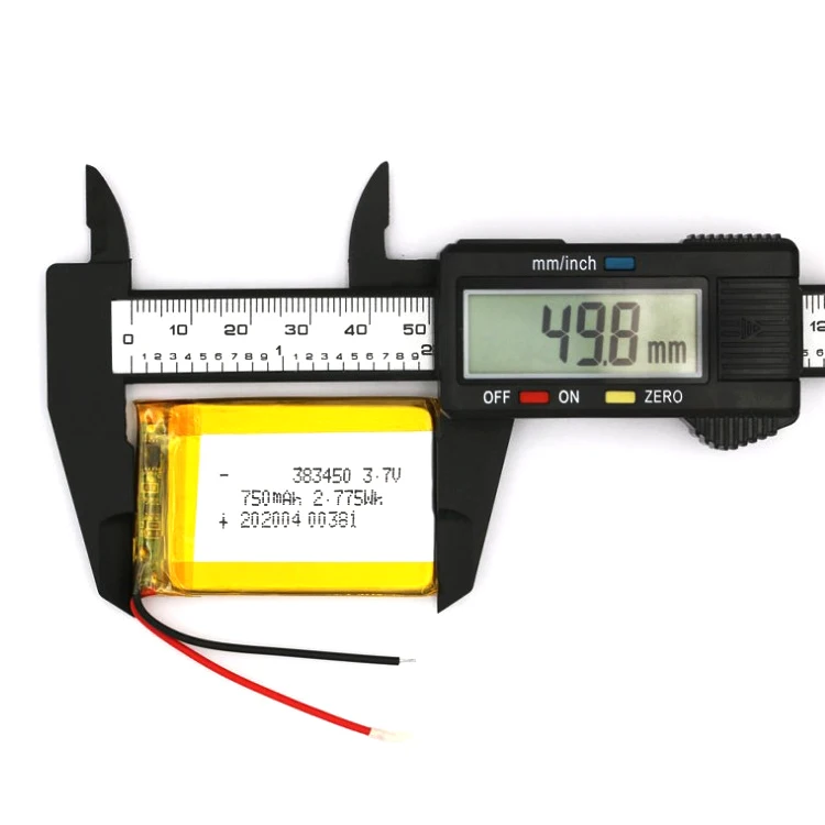 Customized lipo lithium battery li po 3.7v 7.4v 2s 500mah 600mah 700mah 1000mah 383450 303450 523450-2p pin polymer for gps