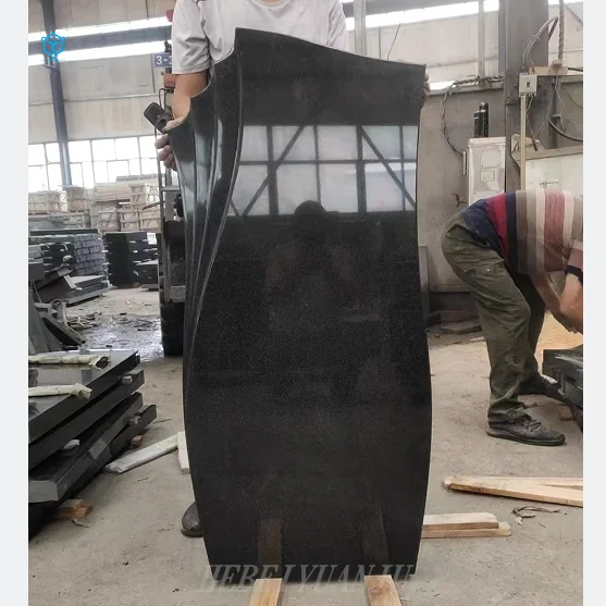 Shanxi black granite carving funeral Russian monument tombstone