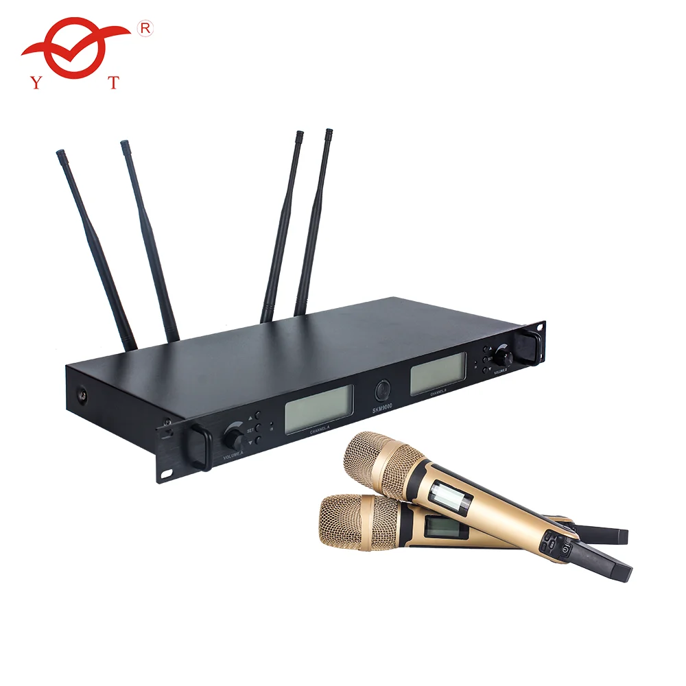 Беспроводной металлический Двойной Профессиональный UHF микрофон YATAO OEM беспроводной Динамический Ручной для караоке встречи