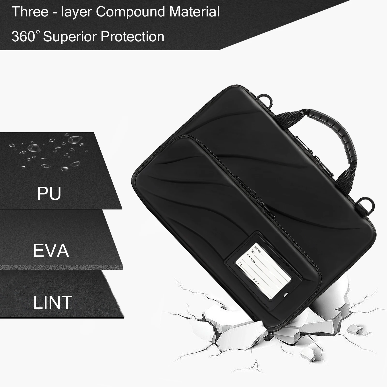 13-14 Inch Laptop Case for Chromebook EVA Protective Casing with PU Material Laptop Bags & Covers