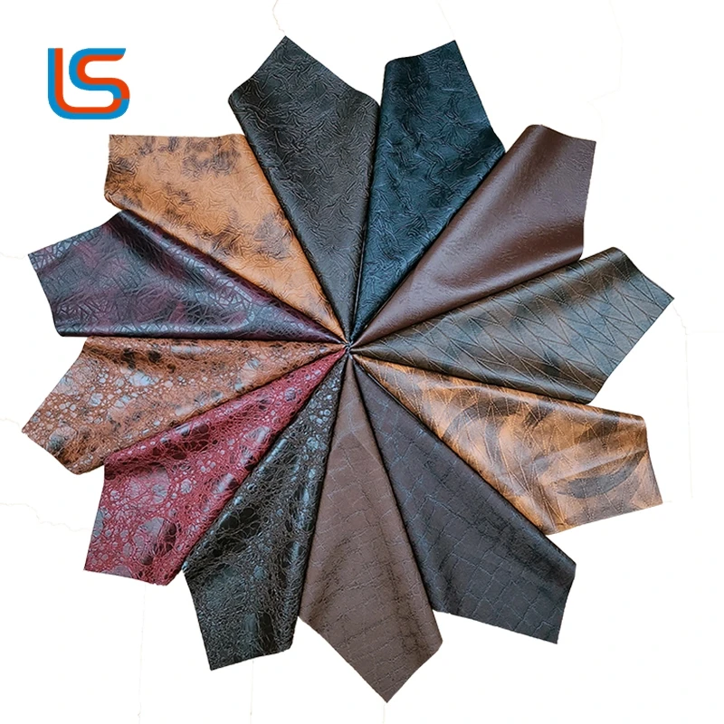 Factory direct sales Waterproof multicolor customizable sofa upper artificial synthetic faux PVC leather