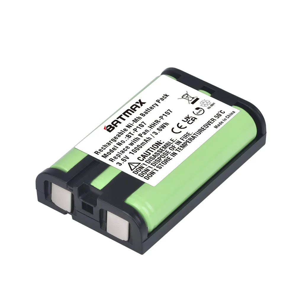 HHR-P107 Cordless Phone Battery for Panasonic PQSUHGLA1ZA HHR-P107A HHR-P107A/1B KX-TG6071 KX-TG6074 KX-TGA351 Handset Telephone