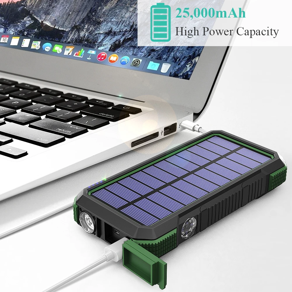2021 blavor PN-W12 водонепроницаемый 20000 мАч USB портативное солнечное зарядное устройство Солнечное для мобильного телефона