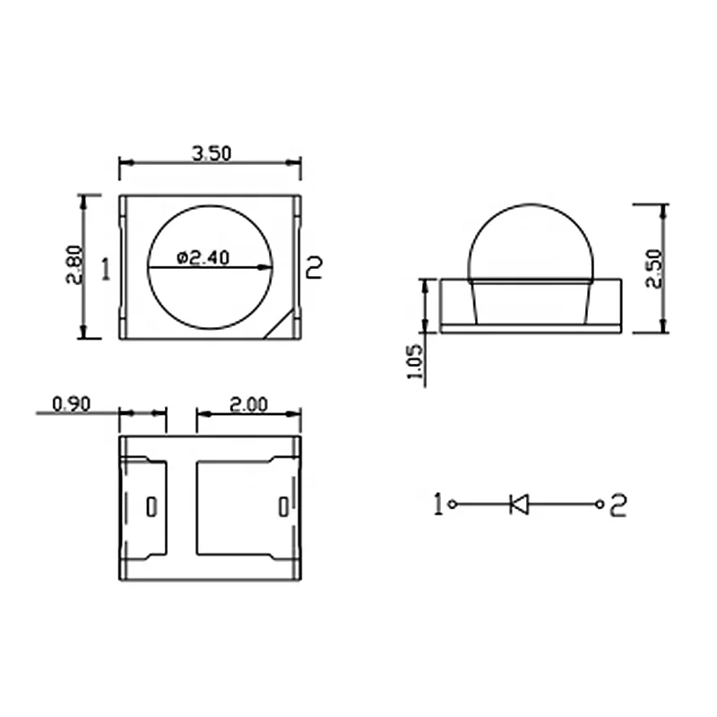 Ekinglux 850nm 940nm ir led lens 2835 diode led 2835 ir led smd led datasheet
