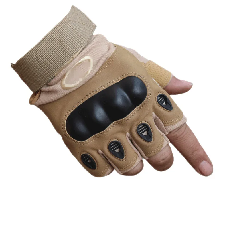 Half Finger Rubber Hard Knuckle Motorcycle Sports Outdoor Camping Shooting Tactical Gloves