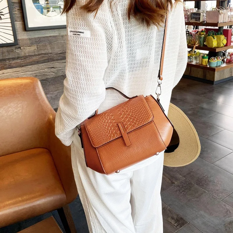 Cow leather luxury bags for women new design messenger bag waterproof cowhide 2023 handbags leather