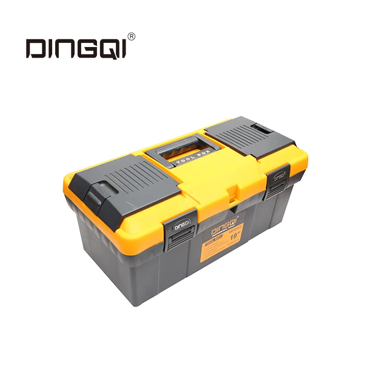 DingQi Heavy Duty Multifunction Portable 15 inch 17 inch 19 inch Component Box Plastic Tool Box with Removable Parts