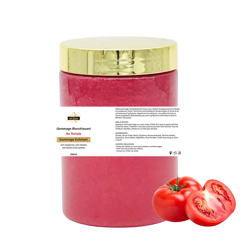 OEM Tomato Scrub BODY POLISH  gommage exfoliating whitening soft and lighten skin clean deeply body scrub brush remove dead skin