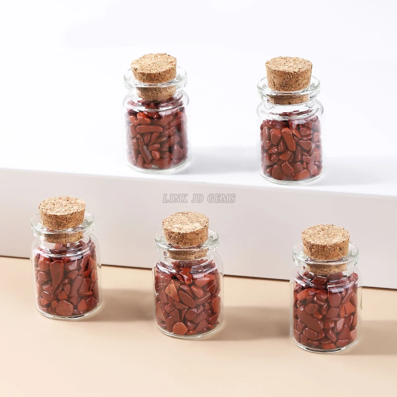 JD new natural crystal crushed stone wishing bottle natural stone gift set to heal the soul desktop decoration
