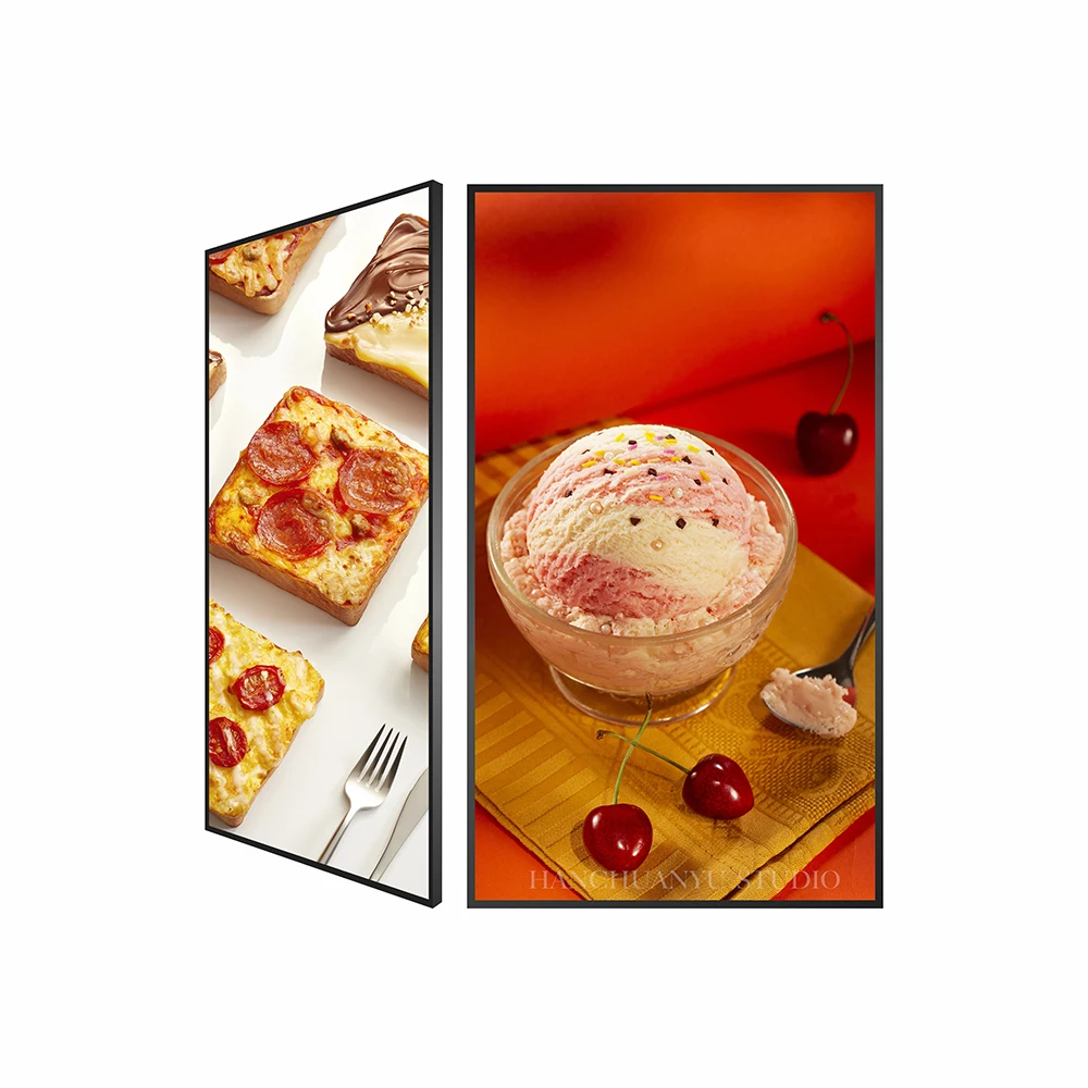 55-inch wall hanging advertising machine HD ultra-thin network elevator building LCD advertising machine display