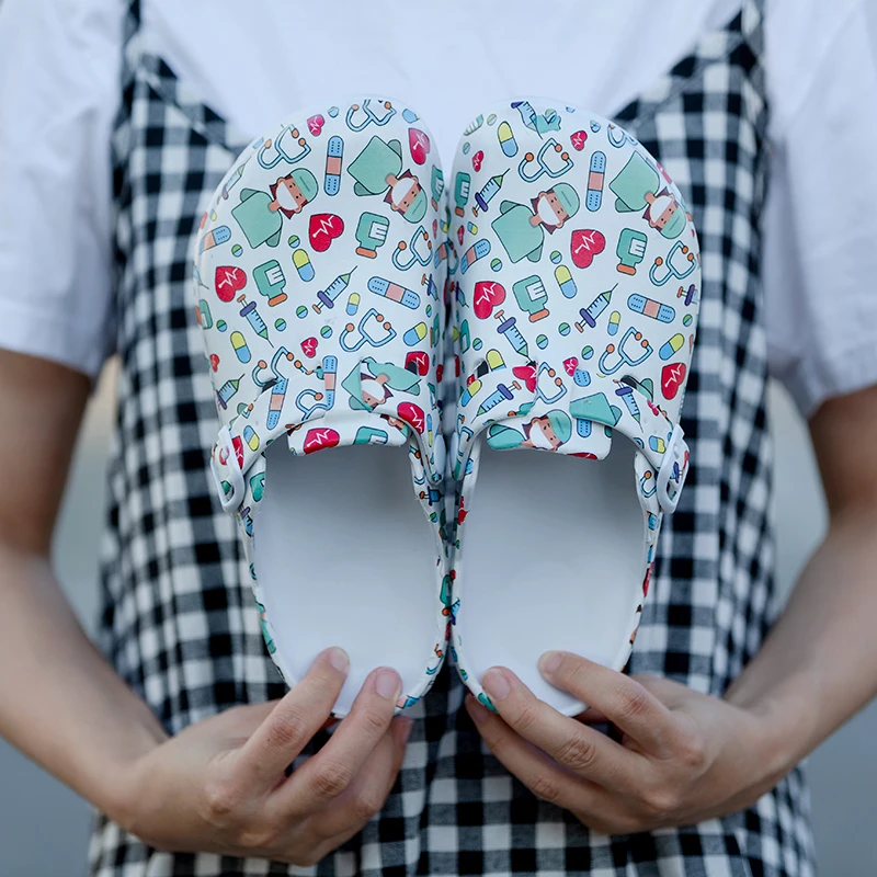 Nurse Clogs Custom Print Casual Platform Garden Clogs Shoes Waterproof Clogs Shoes