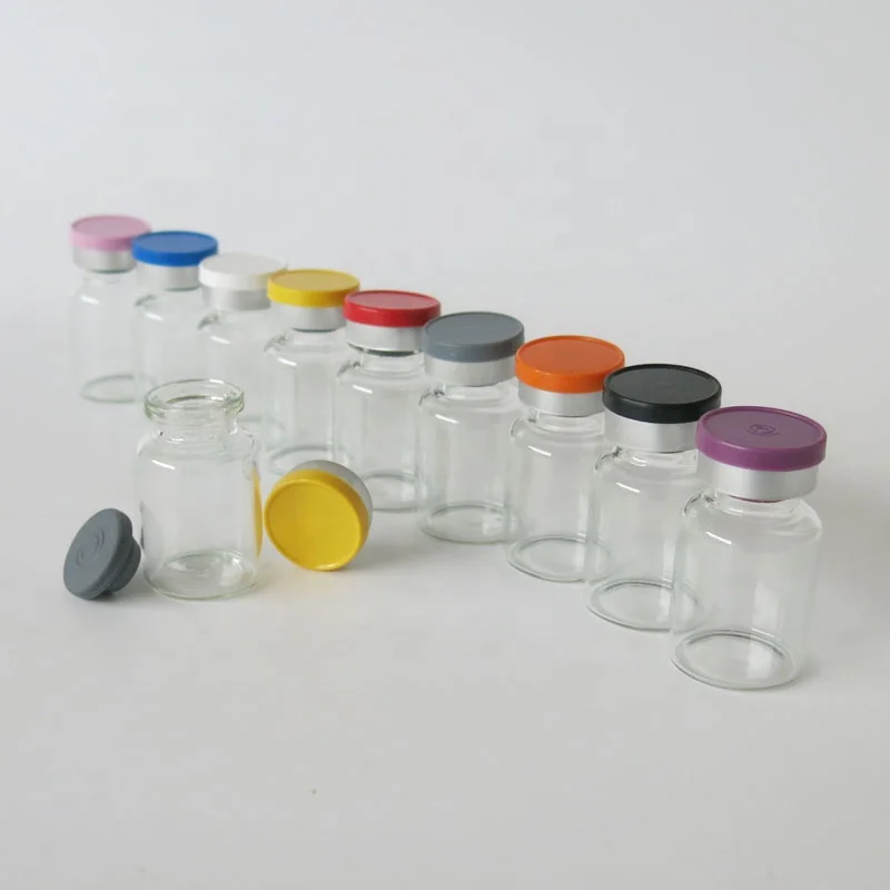 Hot 10ML Clear Injection Vial  Medicine Glass Bottle With Different Color Flip Off Cap Serum Bottle
