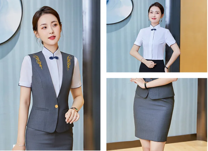 new high quality hotel concierge  office uniform server bar waiter vest uniform