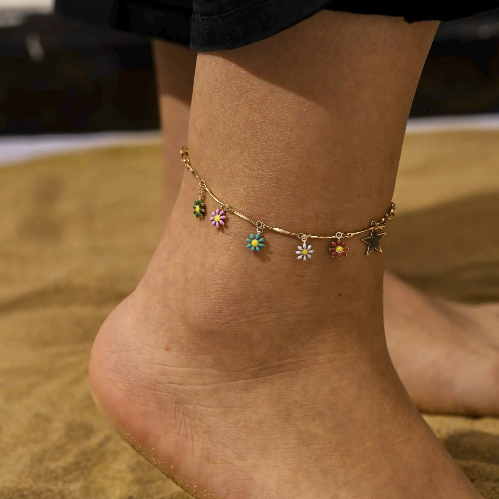 
Factory new Ladies tassel bracelet boho bracelet flower anklet for parties 