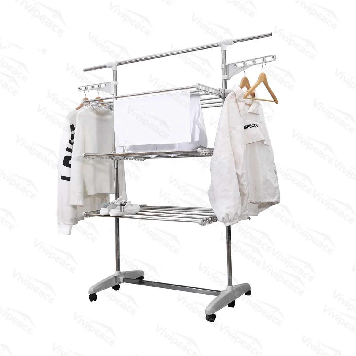 3 TIER CLOTHES AIRER RACK INDOOR OUTDOOR LAUNDRY DRYER FOLDABLE DRY RAIL HANGER