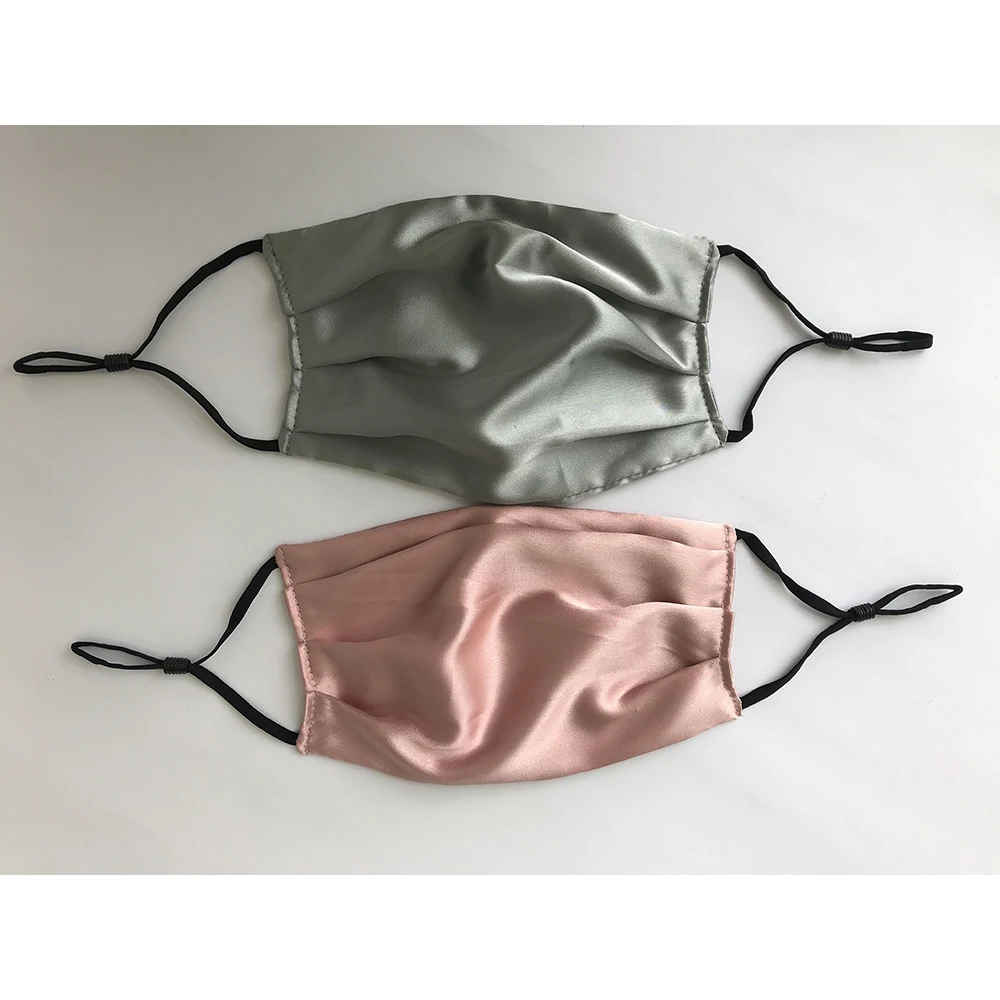 
Satin silk facemask reusable Luxury facemask breathable washable double layered with filter pocket optional 