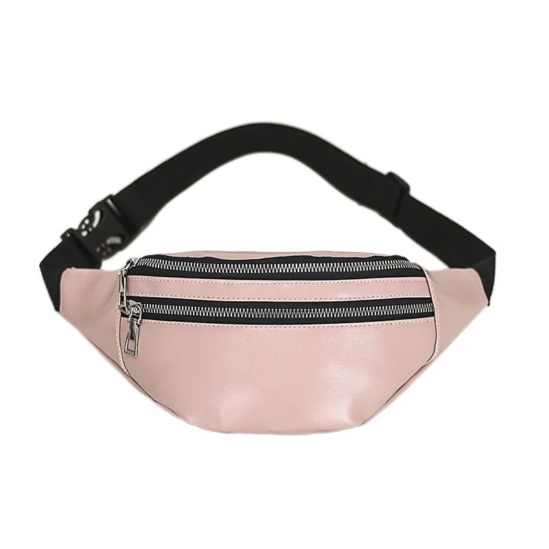 Pu leather waist bag women waterproof men fanny pack fashion sport belt bag banana multifunction chest bum bag new