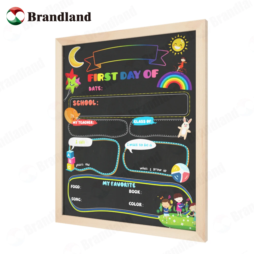 Винтажные доски из твердой древесины, Настольная цветная печатная доска, деревянная доска для записей, доска, свободно стоящая полка