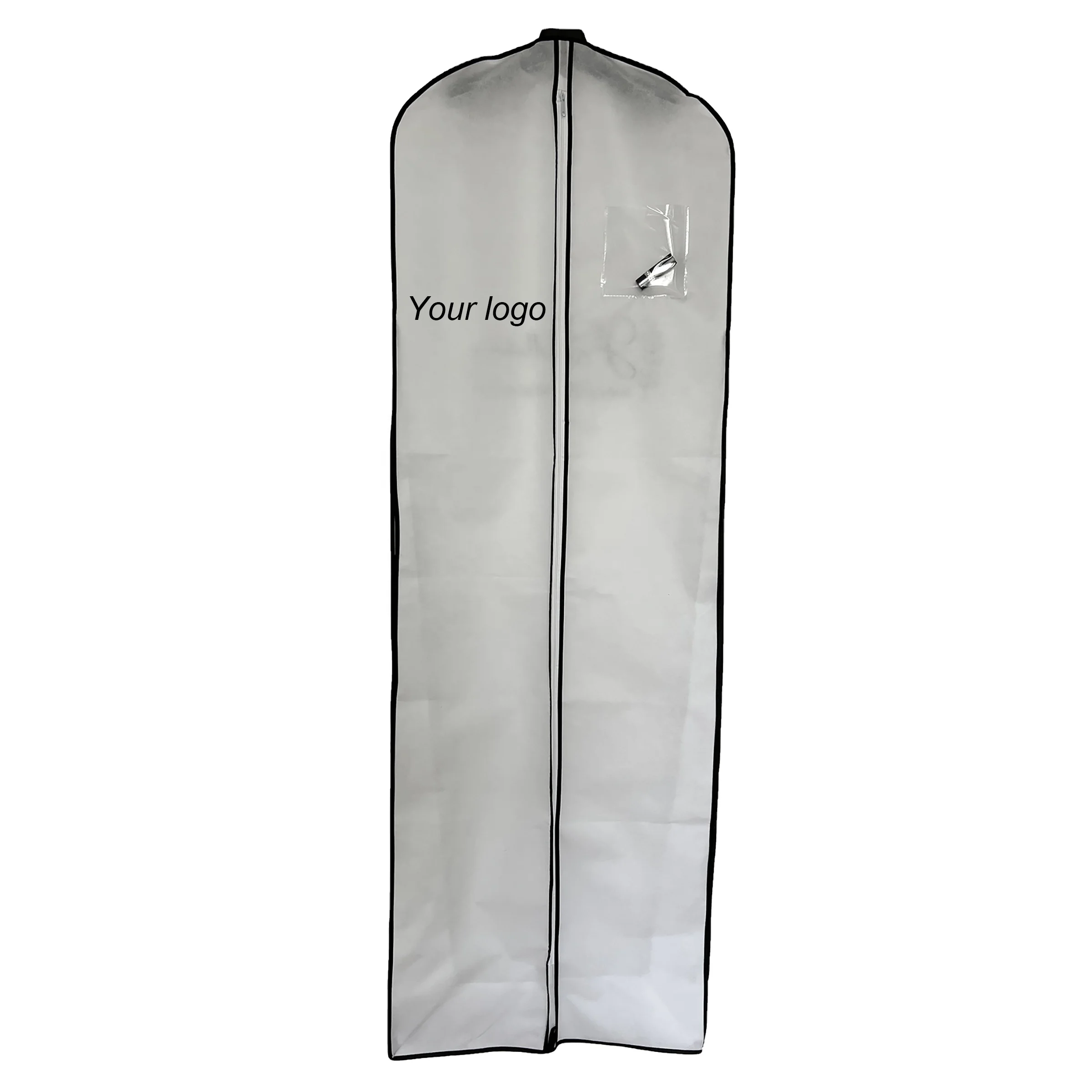 72inch white nonwoven garment bag foldable dress cover bag 72' custom printed wedding dress bag cover