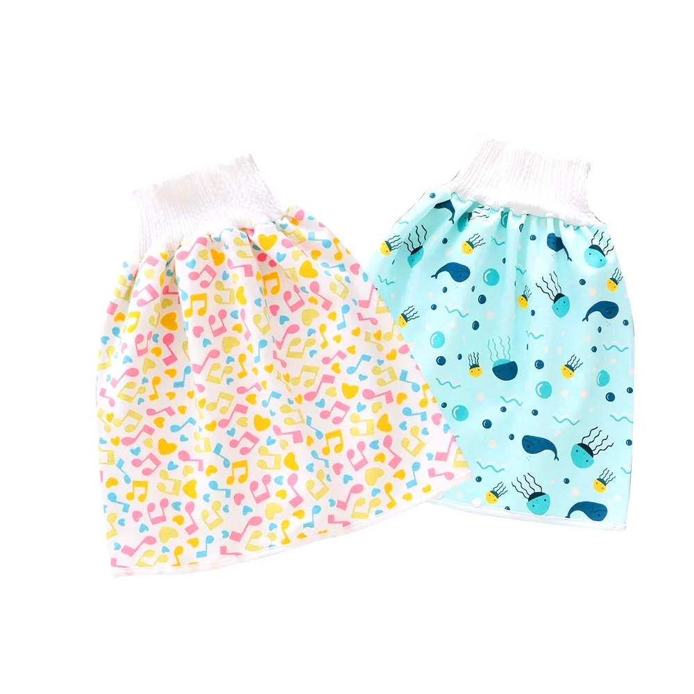 PUL Waterproof Bamboo Terry Training Skirts Cloth Sleeping Bed Pad Baby Diaper Skirt Print New Microfiber Printed or Custom