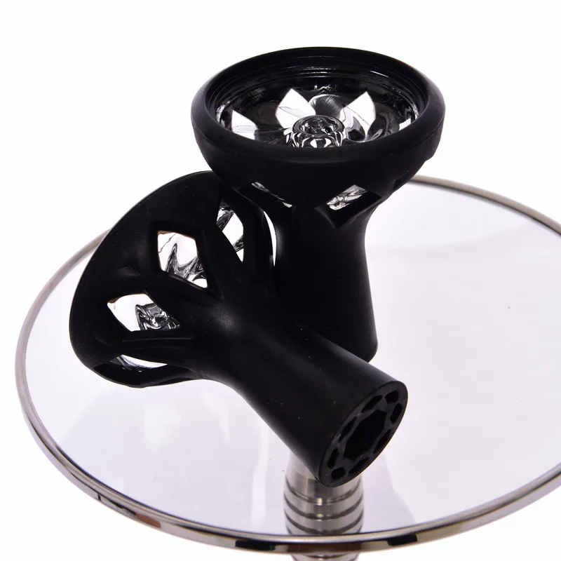 Wholesale Shisha Hookah Silicone Glass Smoke Pot High-grade Smoke Hookah Bowl Arab Shisha Accessories Anti-scalding Pot
